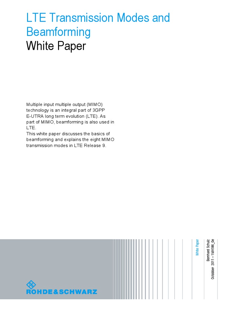 LTE Transmission Modes and Beamforming | PDF | Mimo | Multiplexing