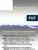 Exercise Programming for Weight Management