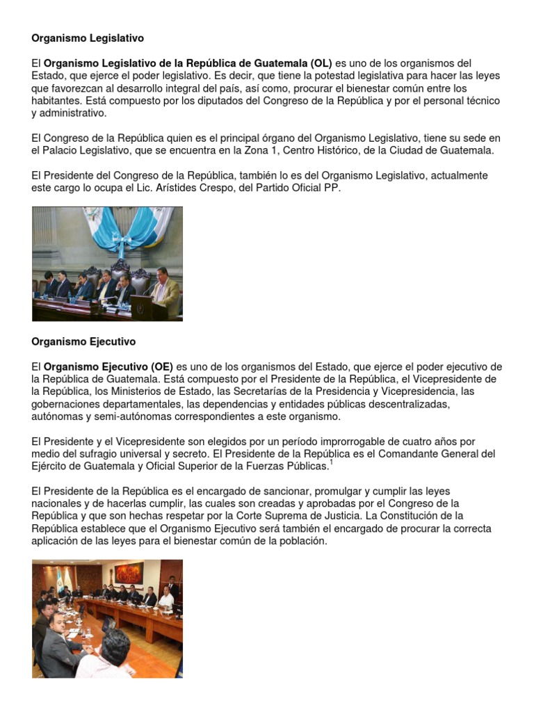 Estructura del Organismo Legislativo en Guatemala | PDF | Guatemala ...