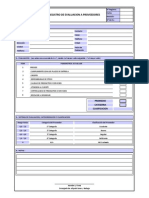 Registro de Evaluación de Proveedores