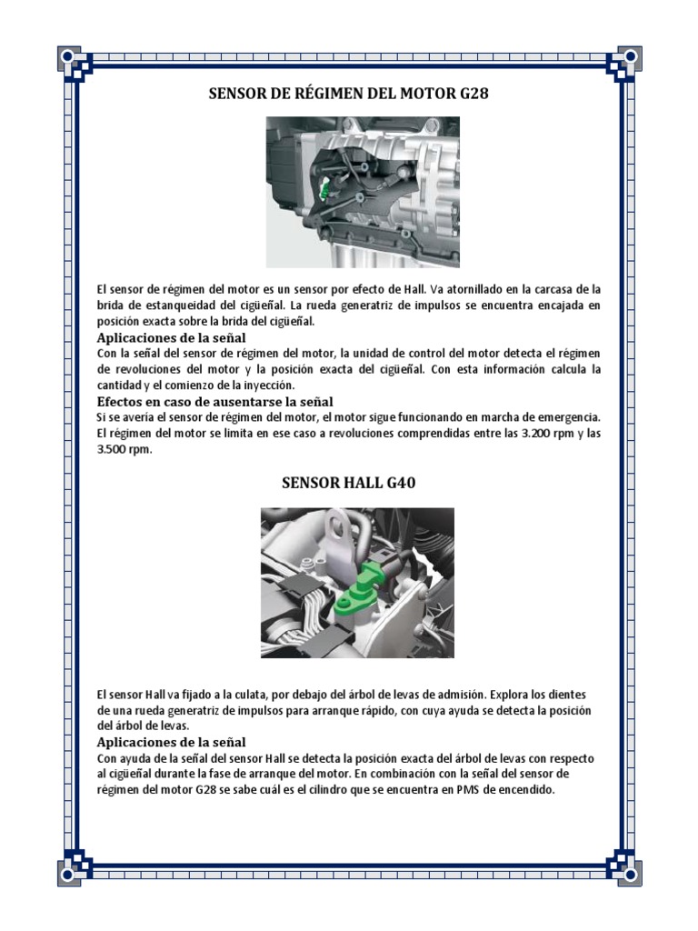Sensor De R gimen Del Motor G28 PDF Acelerador Presi n