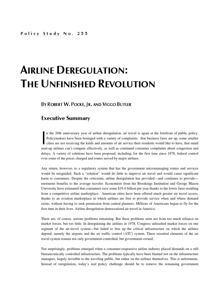 A D: T U R: Irline Eregulation HE Nfinished Evolution | PDF | Airline ...