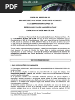 Edital de Abertura Xxv Processo Seletivo Estagio de 19 de Maio de 2014 Pi
