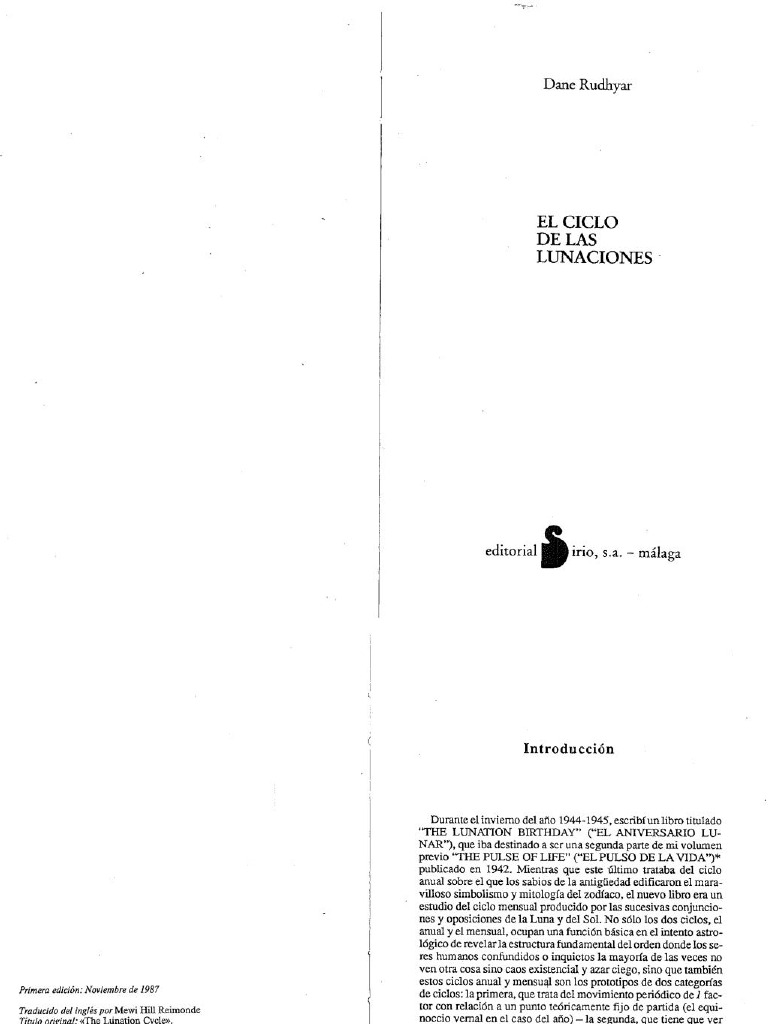 Ciclo de Lunaciones según Dane Rudhyar | PDF