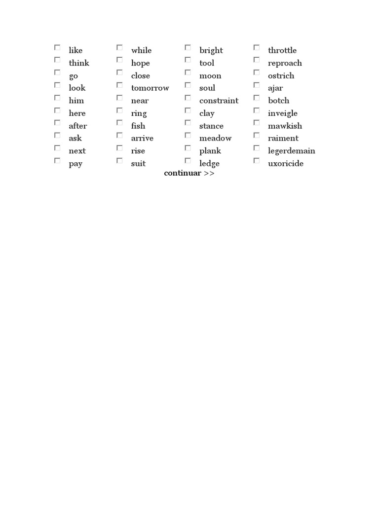Word List | PDF