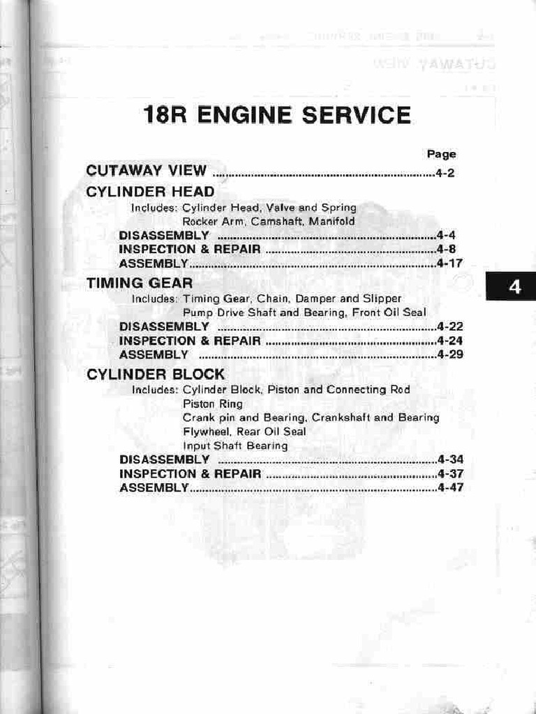 Numero 4 Motor Toyota 18 R y Torques 18RG PDF | PDF