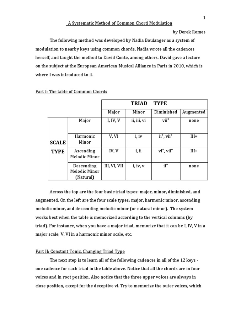 Common Chord Modulation PDF Chord (Music) Scale (Music)