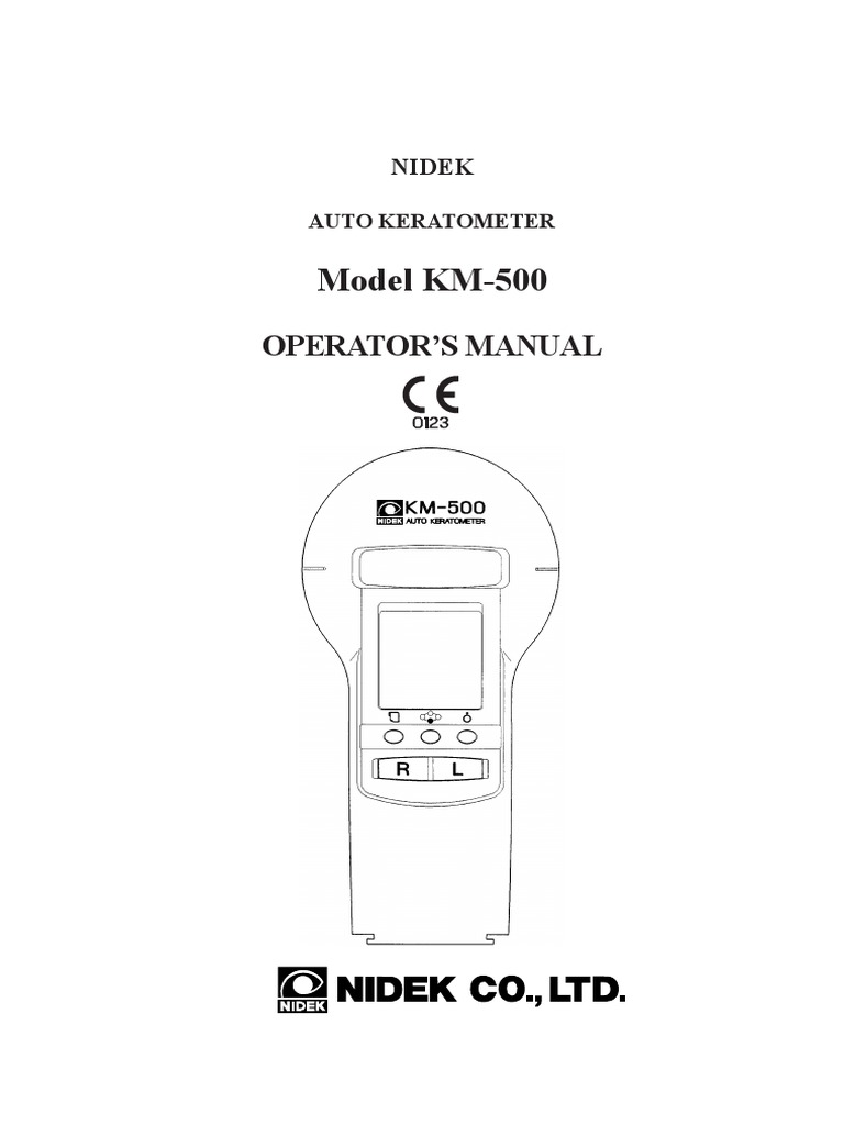KM-500 Autokeratometer Manual | Battery Charger | Electromagnetic