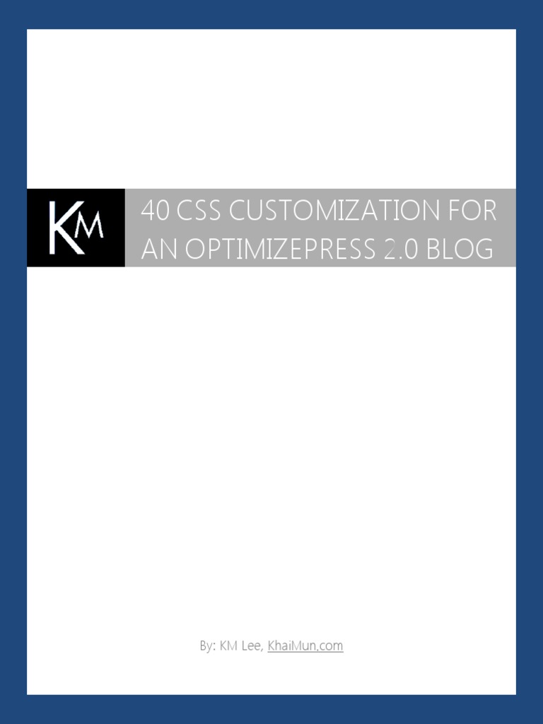 40 CSS Customization Code For OptimizePress 2.0 Blog | PDF | Typefaces ...