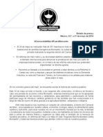 Boletín de Prensa Carnaval Del Maíz / Marcha Mundial Contra Monsanto en México 2014