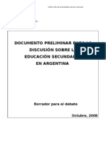 Documento Preliminar para La Discusión Sobre La Educación Secundaria en Argentina