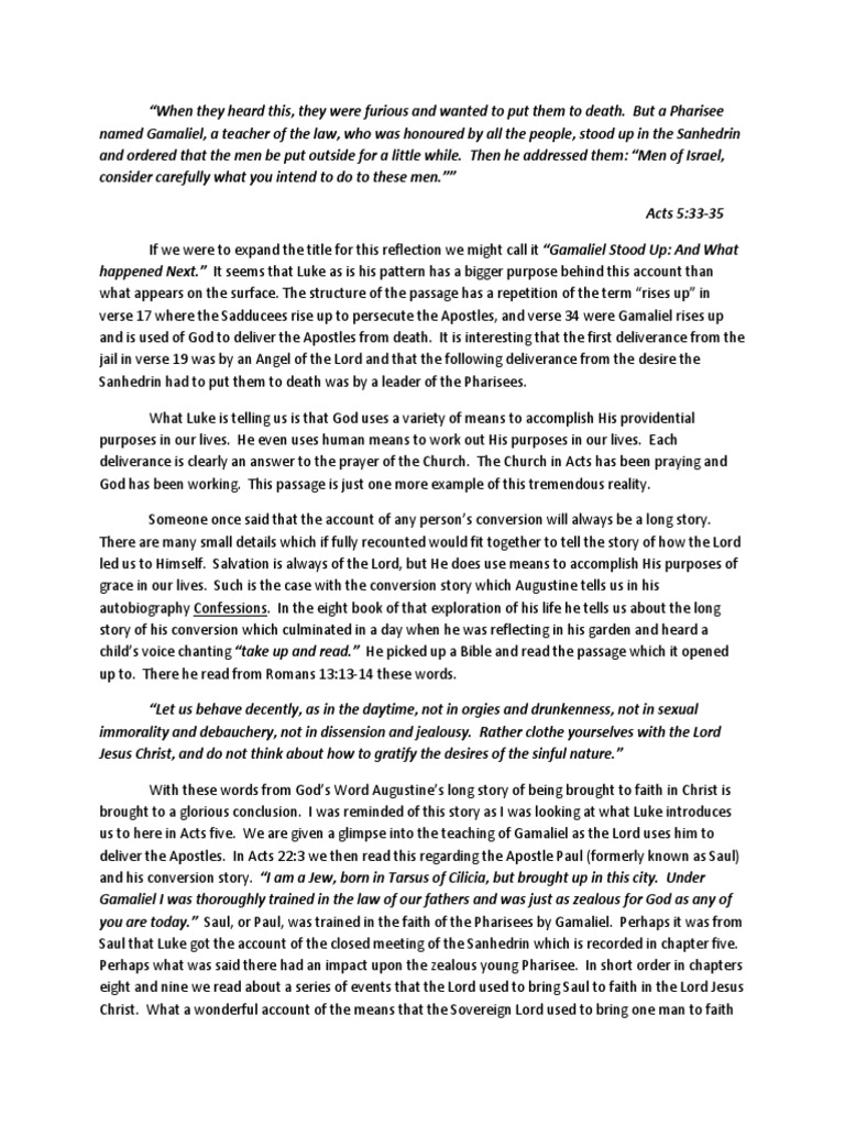 Gamaliel Stood Up Acts Of The Apostles Paul The Apostle