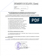 Ayuntamiento - Lista Provisional Admitidos Para 2 Plazas de Socorrista