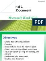 Word Tutorial 1 Creating A Document