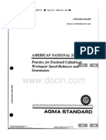 ANSI AGMA 6034-B92 Practice For Enclosed Clindrical Wormgear Speed Reducers and Gearmotors