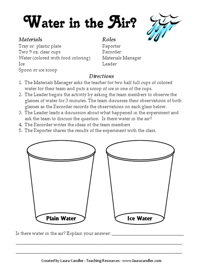 Water Observation Experiment Guide | PDF | Language Arts & Discipline ...
