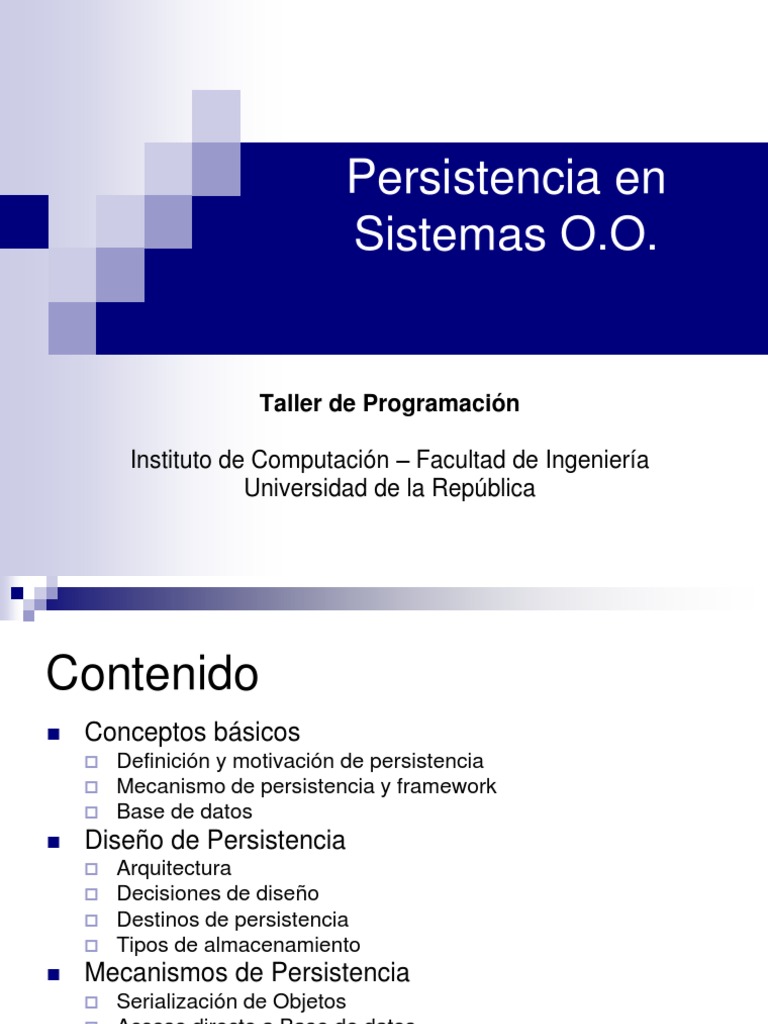 Persistencia en Programación y Bases de Datos | PDF | Bases de datos ...