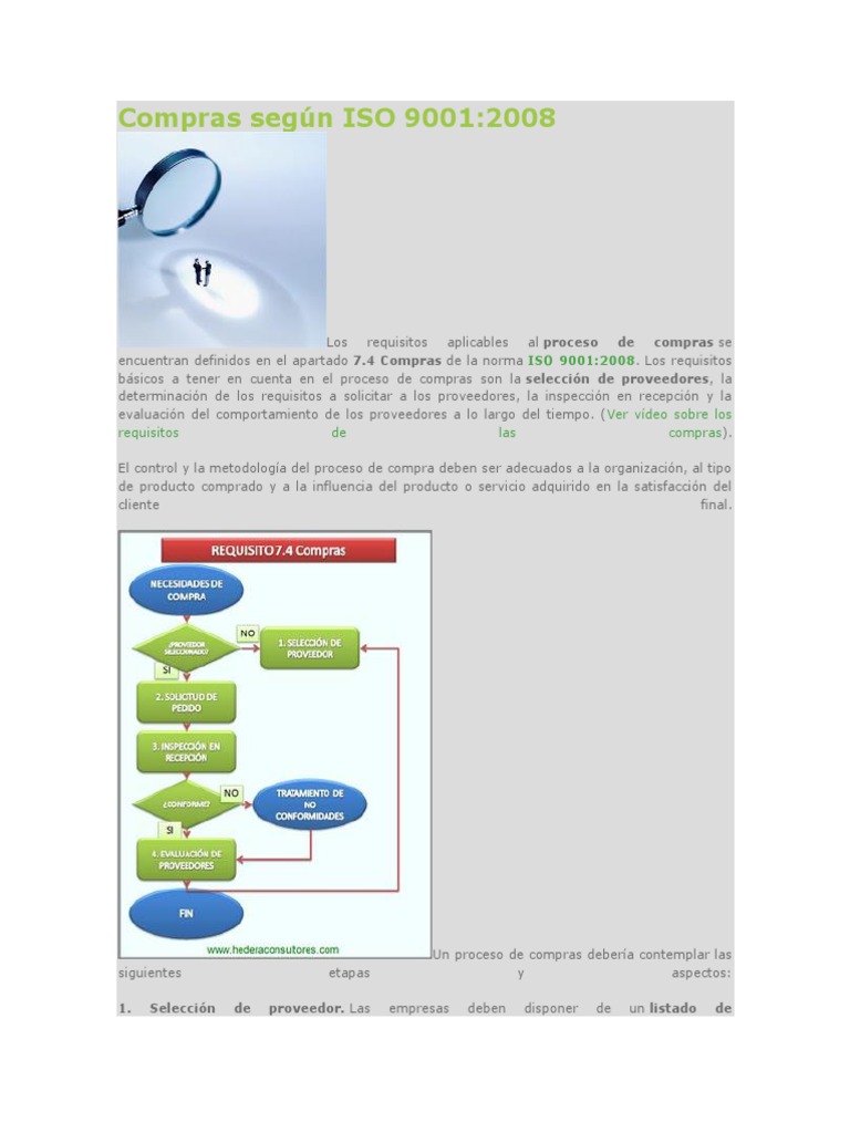 Procedimiento de Compras ISO 9001 | PDF | Calidad (comercial) | Información
