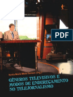 Livro Generos Televisivos e Modos de Endereçamento Edufba 2011