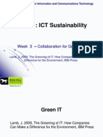 ICT 317: ICT Sustainability: Week 3 - Collaboration For Green IT