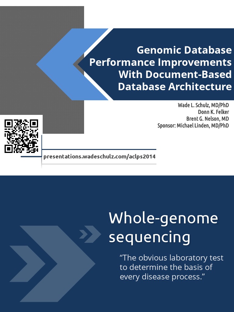 Genomic database performance improvements with document based database