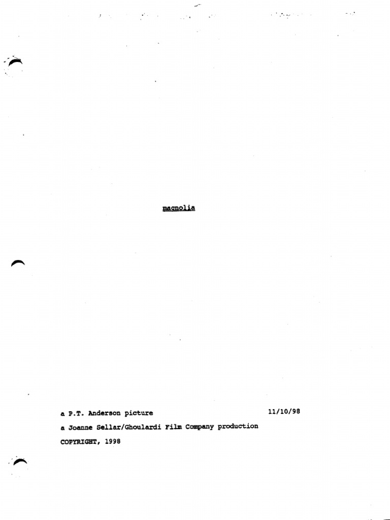 Magnolia Screenplay | PDF | Foreign Language Studies