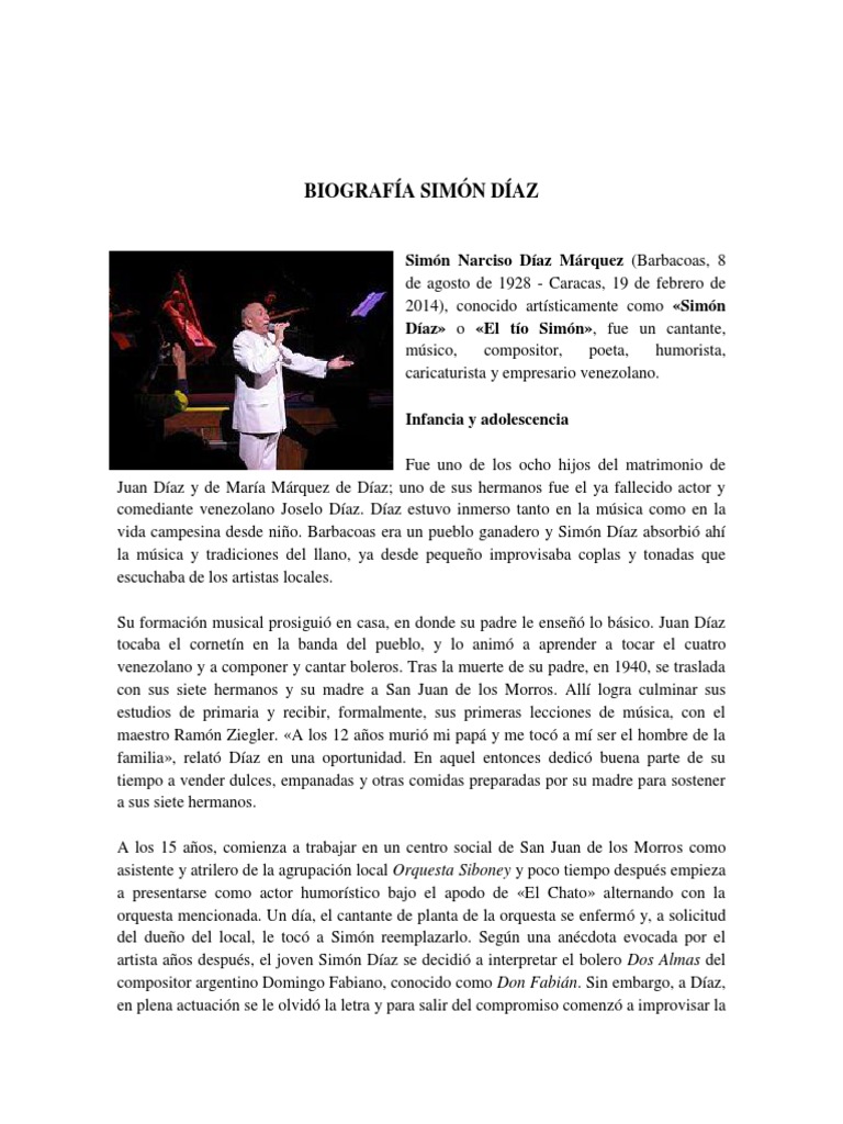 Biografia Simon Diaz Docx Las Artes Escenicas Ocio biografia simon diaz docx las artes