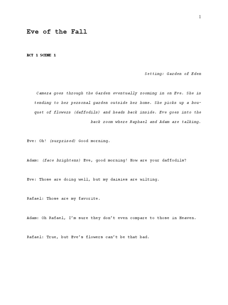 Master Screenplay Final Pdf Eve Adam