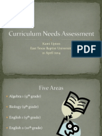 Curriculum Needs Assessment