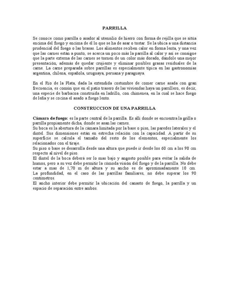 Planos y medidas para construir parrillas | PDF | Parrilla de la barbacoa |  Platos con carne, image size:768x1024