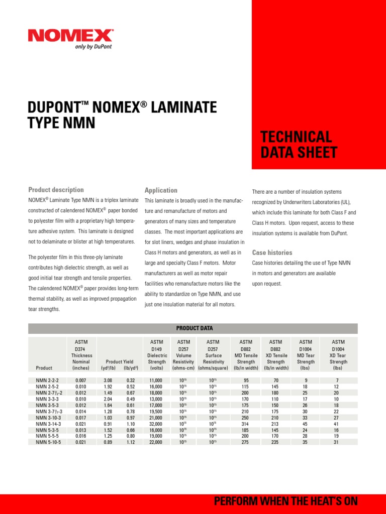Dupont Nomex Laminate Type NMN: Perform When The Heat'S On | Download ...