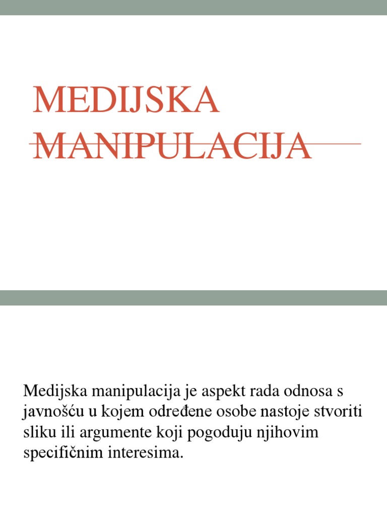 Medijska Manipulacija | PDF