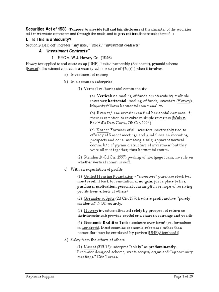 Securities Seligman1 | PDF | Securities Act Of 1933 | Insider Trading