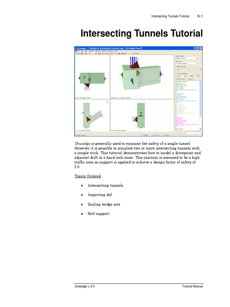 Tutorial 06 Intersecting Tunnels | PDF | Tunnel | Teaching Mathematics