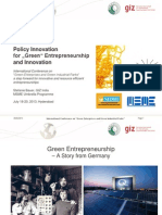 Policy Innovation For Green" Entrepreneurship and Innovation