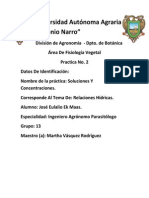 Fisiologia Vegetal Practica No.2 Soluciones y Concentraciones