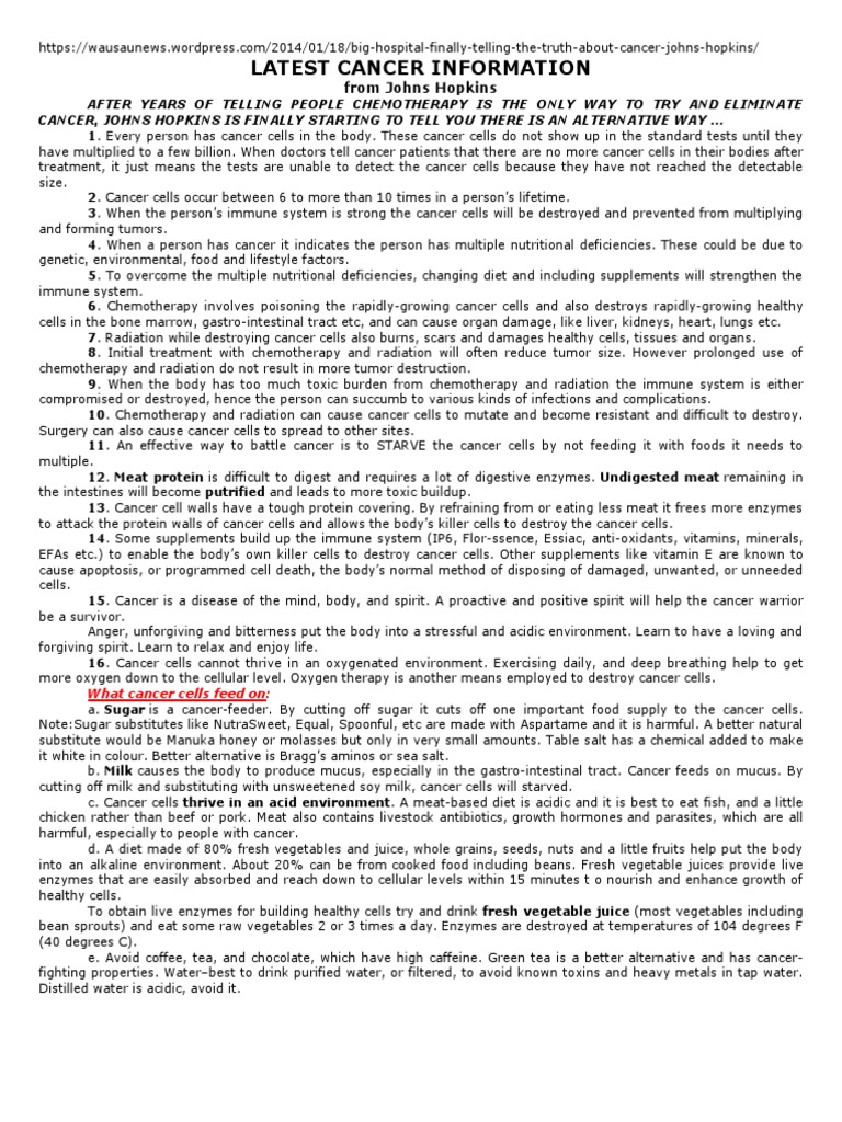 Alternative Cancer Treatments Explained | PDF | Chemotherapy | Cancer