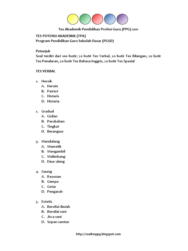 Tes Potensi Akademik Ppg