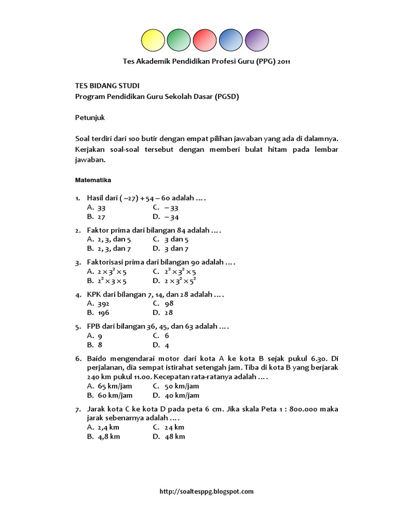 Tes Bidang Studi Ppg