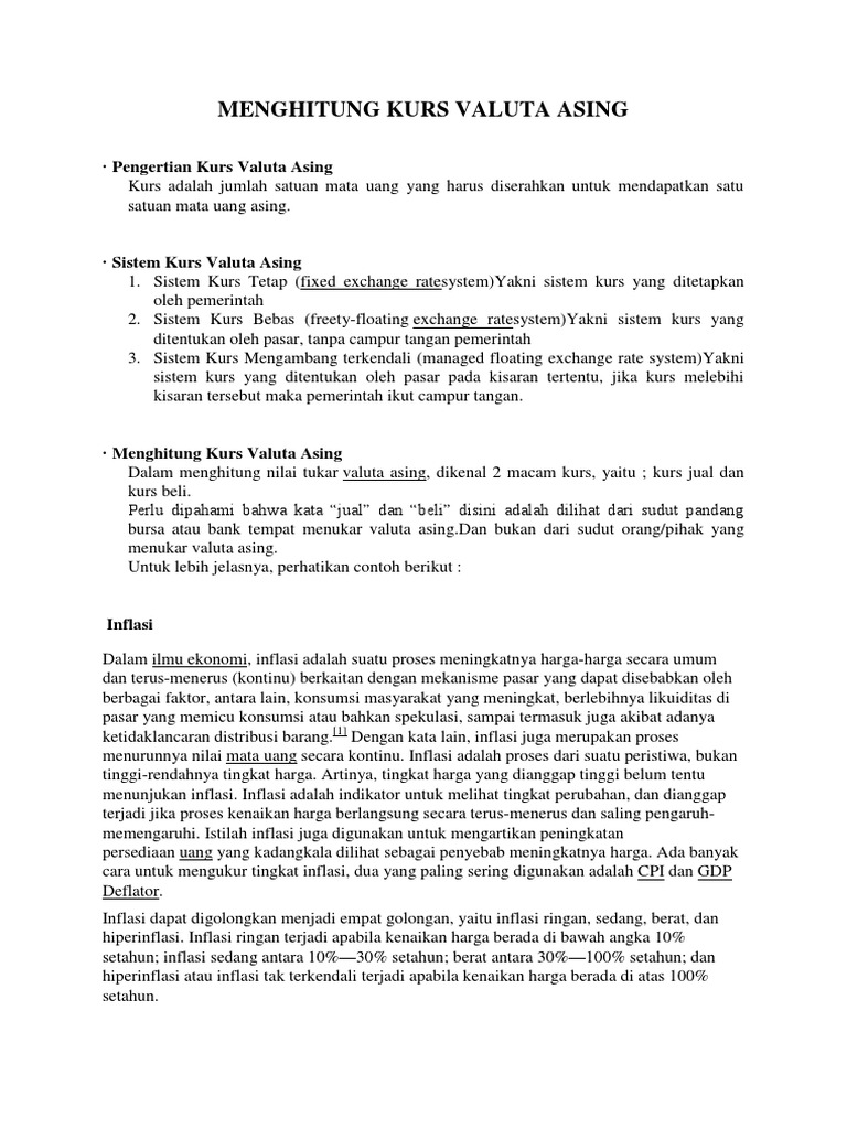 Menghitung Kurs Valuta Asing Cara Golden