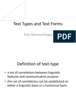 Text Types and Text Forms