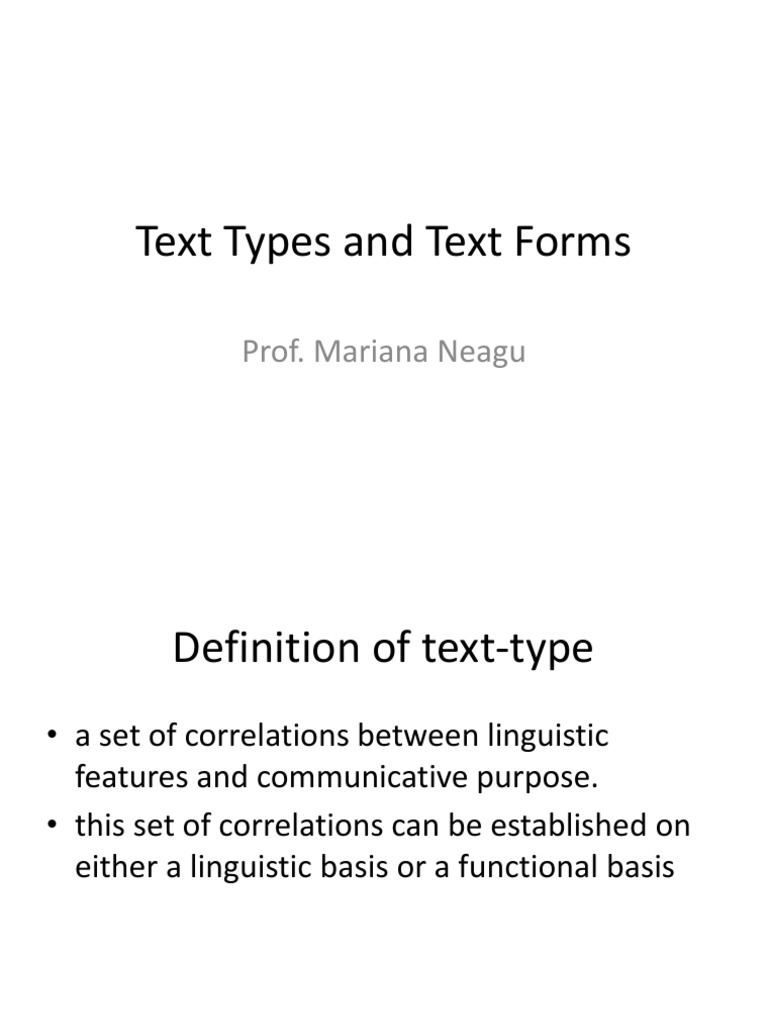 Text Types and Text Forms | PDF | Narration | Narrative