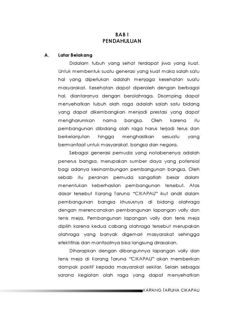 Contoh Proposal Turnamen Tenis Meja Pdf