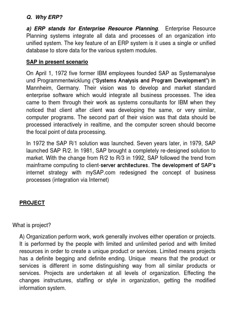 Sap Basic Level 1 Notes | PDF | Enterprise Resource Planning | Sap Se