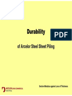 Durability of ARCELOR SPs