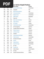 Airline Codes and Prefixes List | PDF | Airlines | Aviation