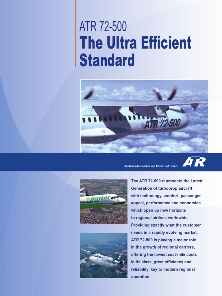 ATR 72-500 Specifications and Benefits | PDF | Technology & Engineering