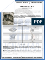 Fibra sintética JM 47 para refuerzo secundario de concreto