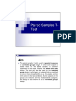 Paired Samples T-Test: Group Design in Which Pairs of Subjects That Are Matched