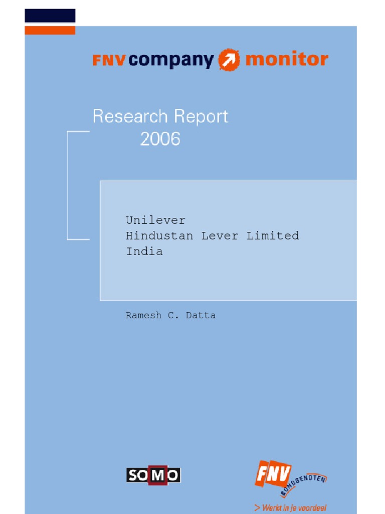 Unilever Hindustan Lever Limited India Ramesh C. Datta PDF Trade
